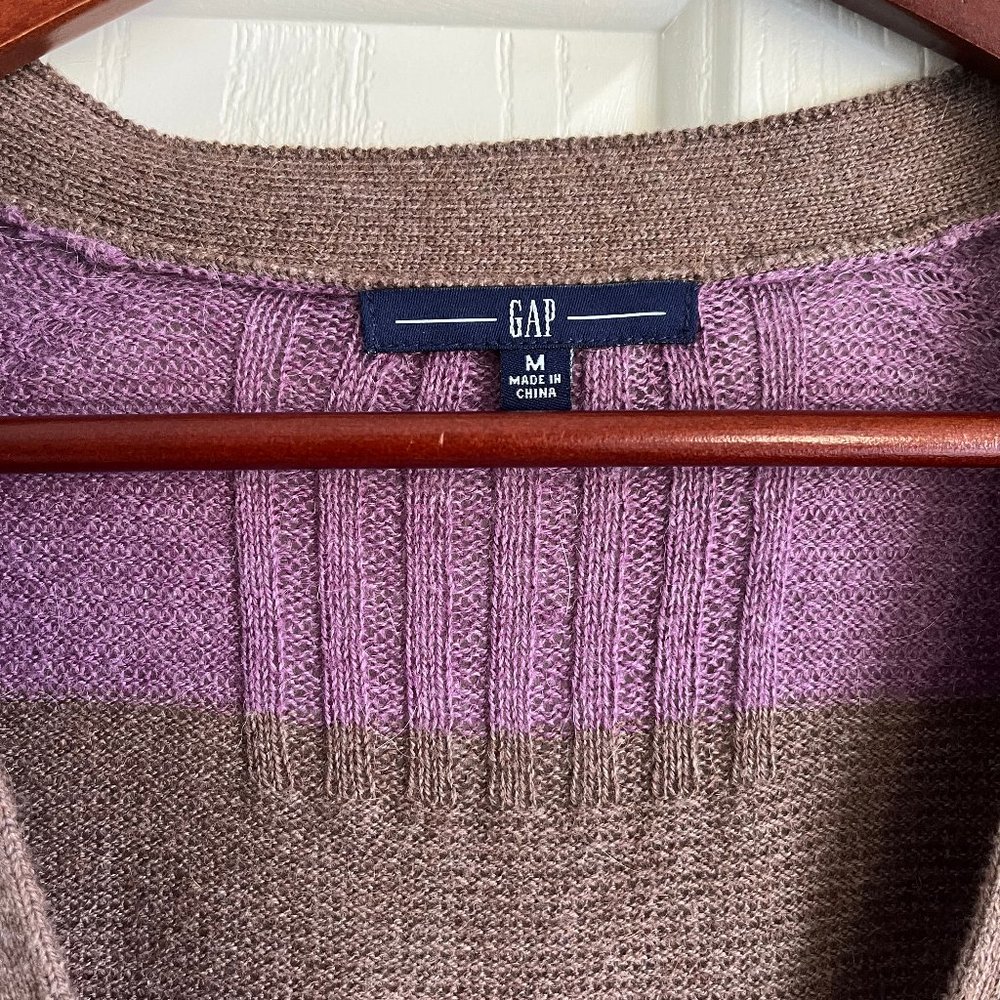 GAP Purple and Brown Striped Cardigan - Picture 5 of 12